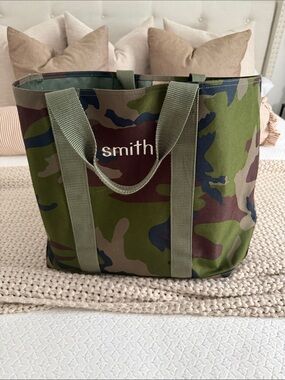 L.L Bean Green Camouflage Canvas Tote